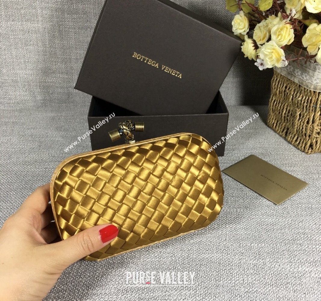 Bottega Veneta Satin Knot Mini Clutch Bronze Gold 2024 BV8651 (WT-240528023)