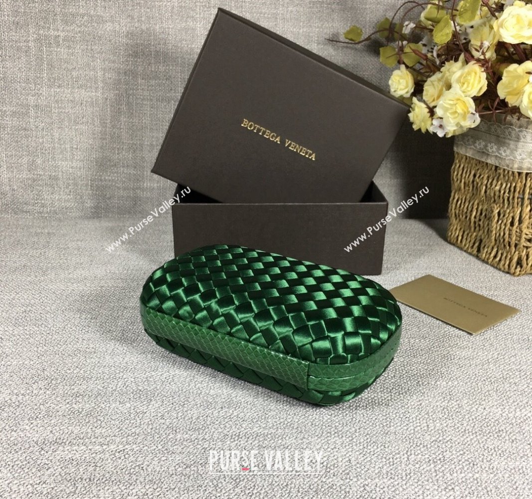 Bottega Veneta Satin Knot Mini Clutch Dark Green 2024 BV8651 (WT-240528025)