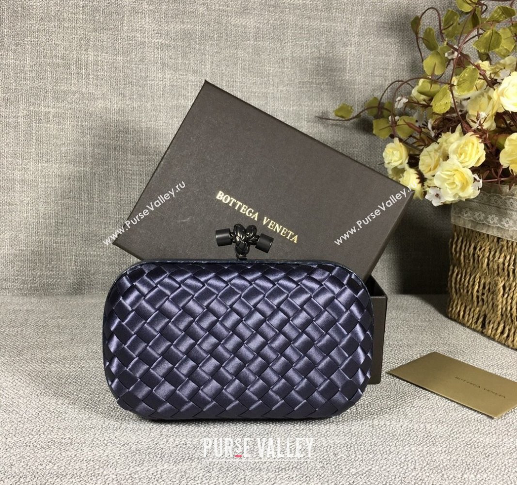 Bottega Veneta Satin Knot Mini Clutch Dusty Blue 2024 BV8651 (WT-240528027)