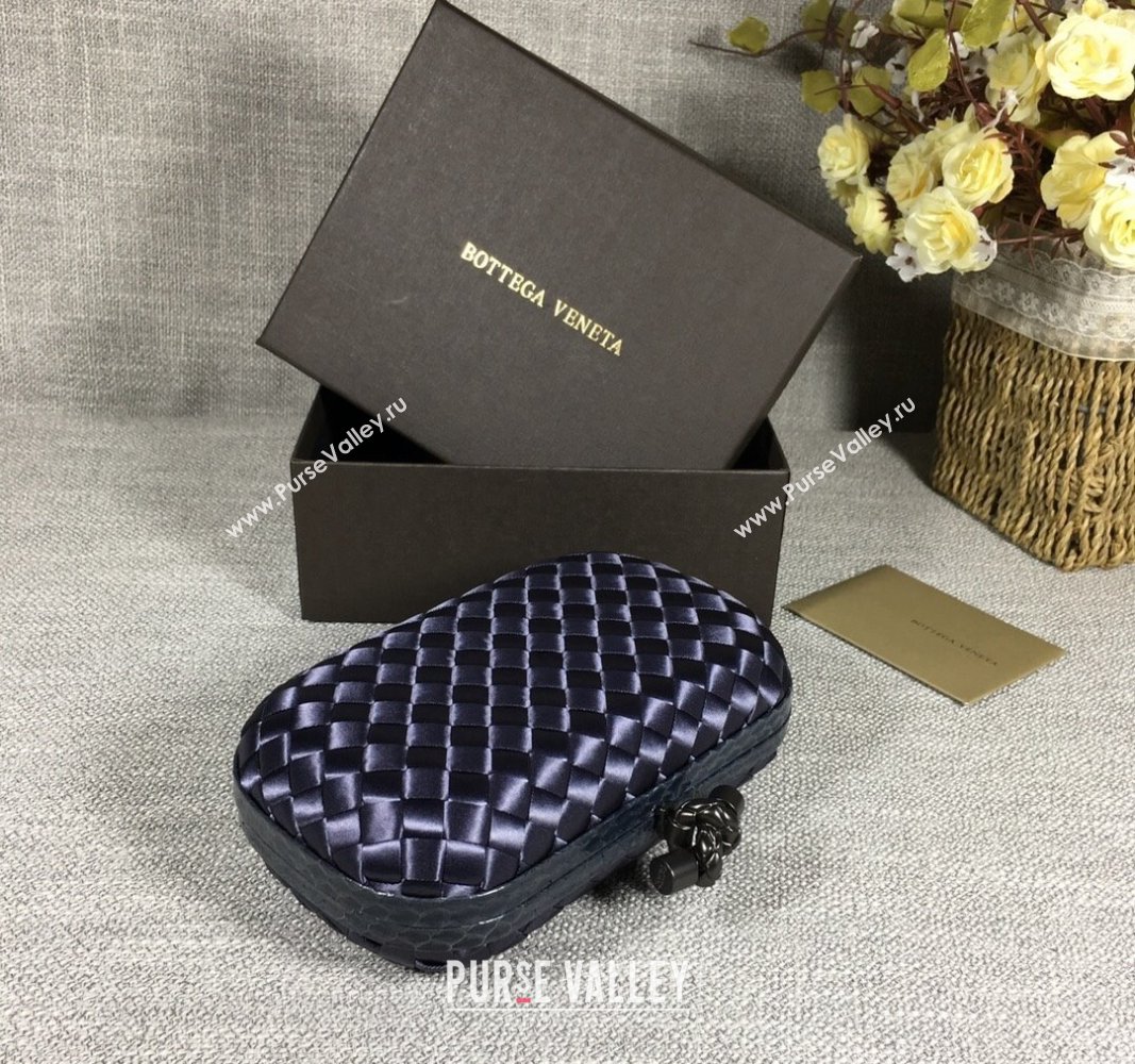 Bottega Veneta Satin Knot Mini Clutch Dusty Blue 2024 BV8651 (WT-240528027)