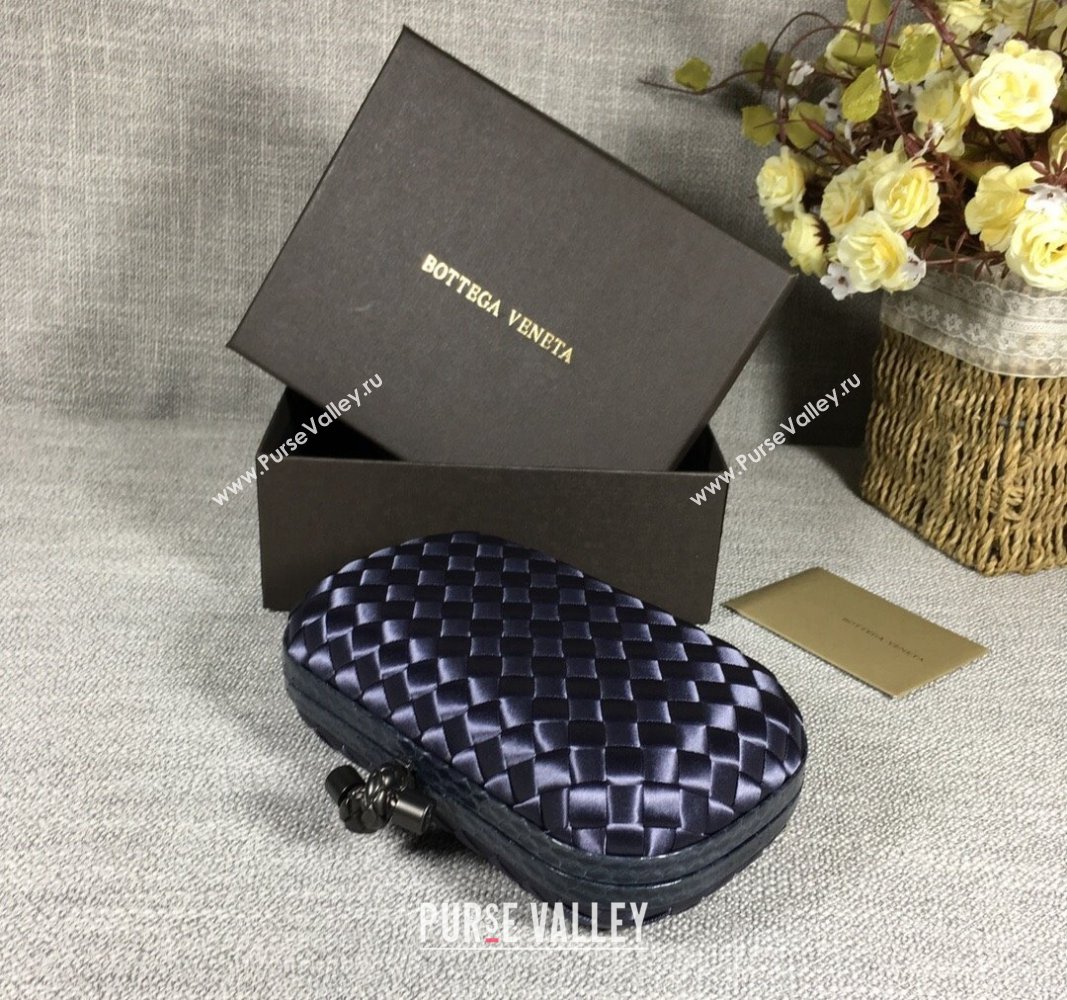 Bottega Veneta Satin Knot Mini Clutch Dusty Blue 2024 BV8651 (WT-240528027)