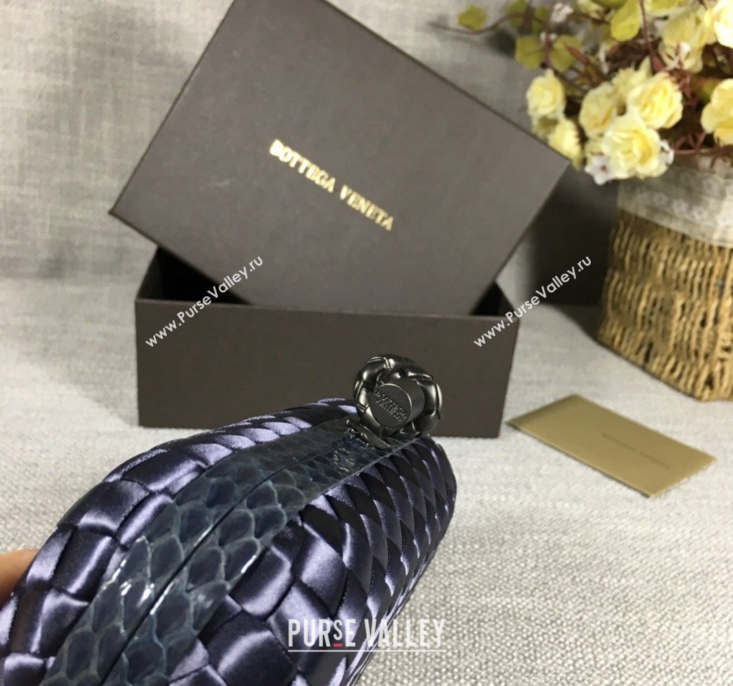 Bottega Veneta Satin Knot Mini Clutch Dusty Blue 2024 BV8651 (WT-240528027)