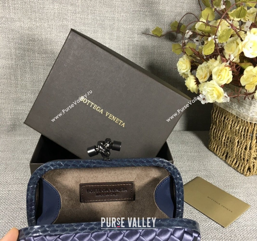 Bottega Veneta Satin Knot Mini Clutch Dusty Blue 2024 BV8651 (WT-240528027)