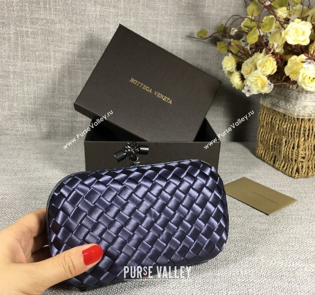 Bottega Veneta Satin Knot Mini Clutch Dusty Blue 2024 BV8651 (WT-240528027)