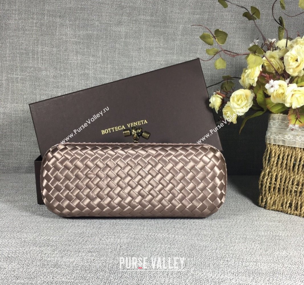 Bottega Veneta Satin Knot Long Clutch Dusty Beige 2024 BV8651 (WT-240528028)