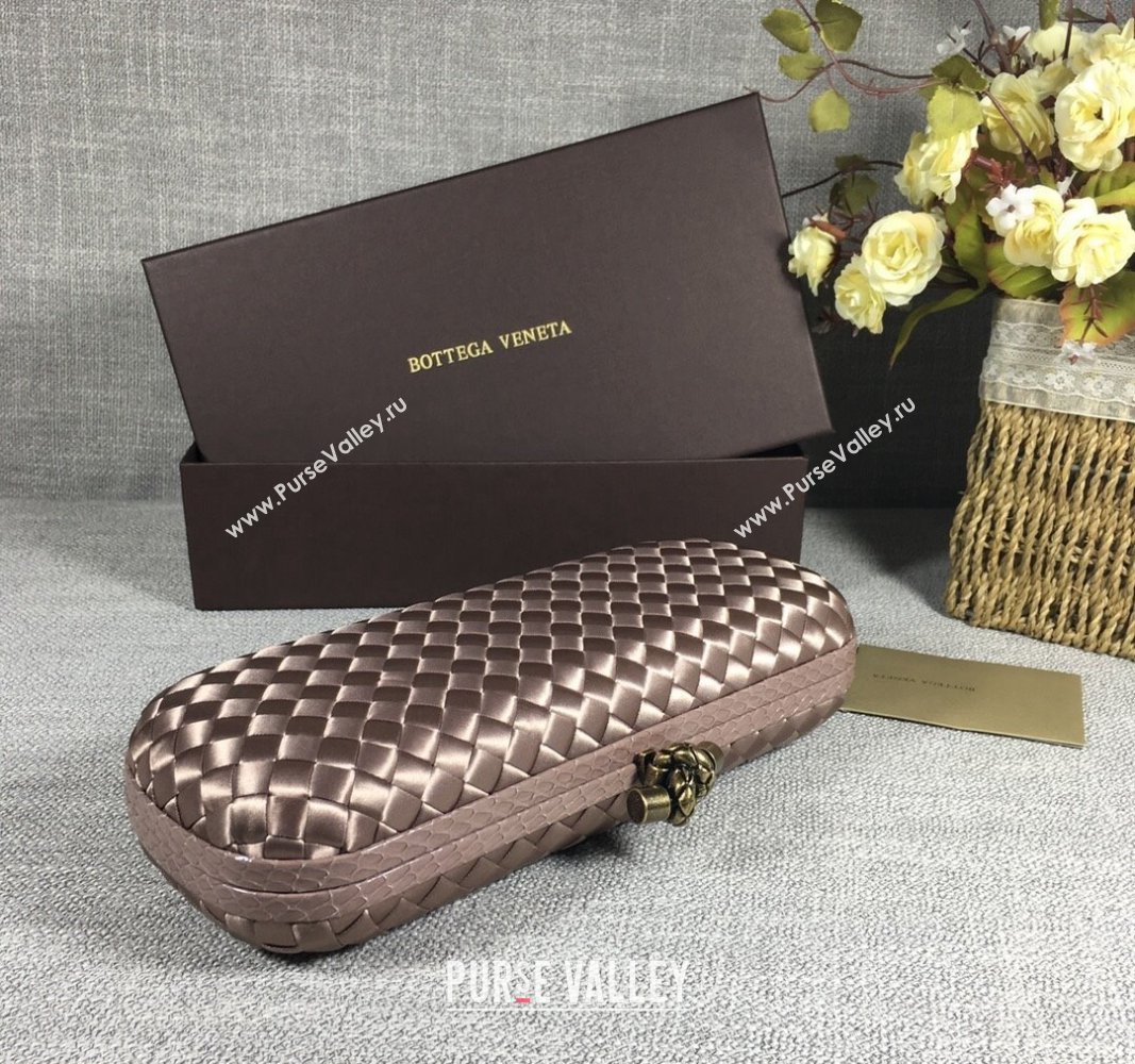 Bottega Veneta Satin Knot Long Clutch Dusty Beige 2024 BV8651 (WT-240528028)