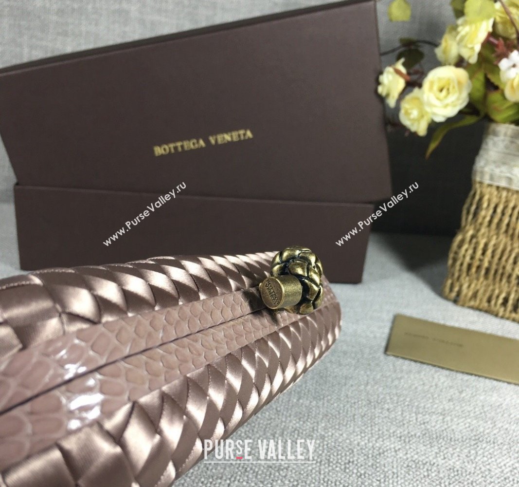 Bottega Veneta Satin Knot Long Clutch Dusty Beige 2024 BV8651 (WT-240528028)