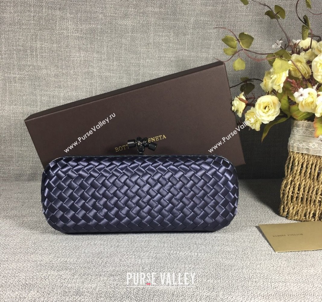 Bottega Veneta Satin Knot Long Clutch Deep Blue 2024 BV8651 (WT-240528029)