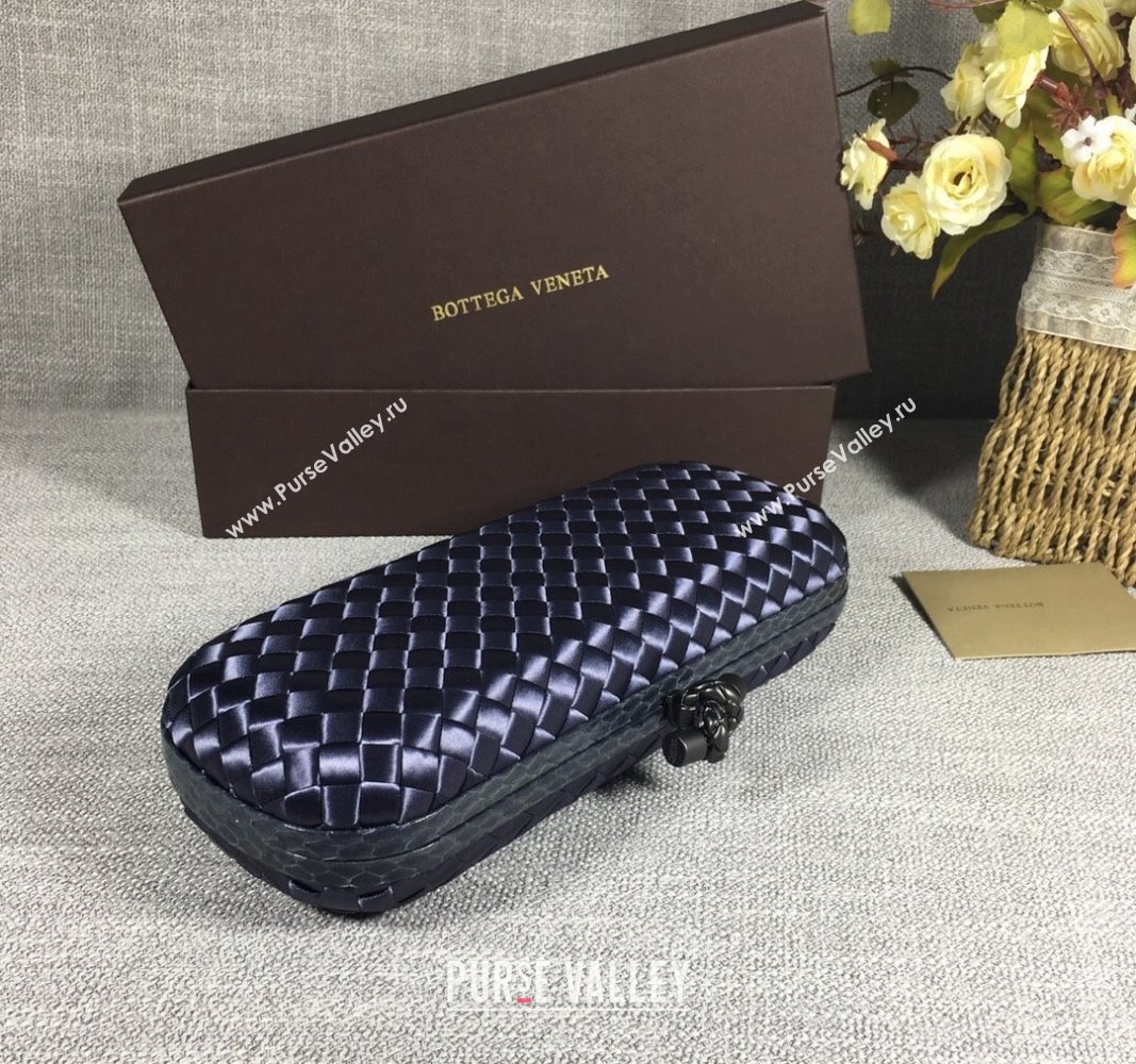 Bottega Veneta Satin Knot Long Clutch Deep Blue 2024 BV8651 (WT-240528029)