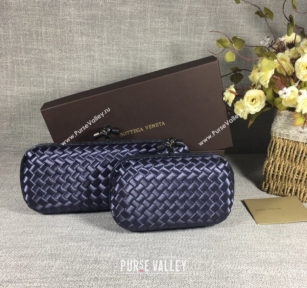 Bottega Veneta Satin Knot Long Clutch Deep Blue 2024 BV8651 (WT-240528029)