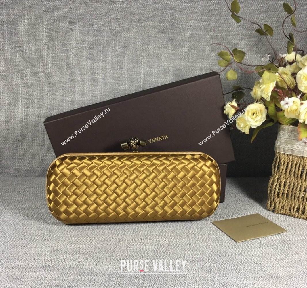 Bottega Veneta Satin Knot Long Clutch Bronze Gold 2024 BV8651 (WT-240528030)