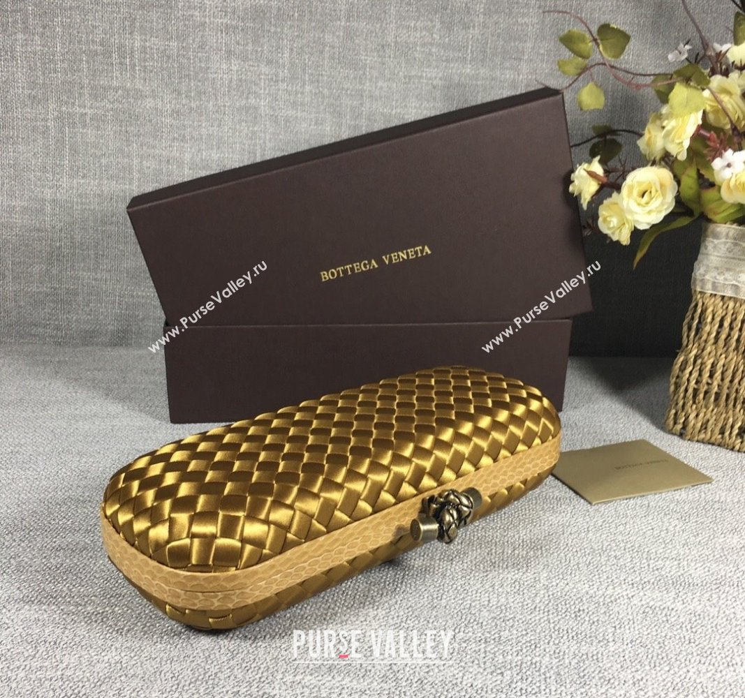 Bottega Veneta Satin Knot Long Clutch Bronze Gold 2024 BV8651 (WT-240528030)