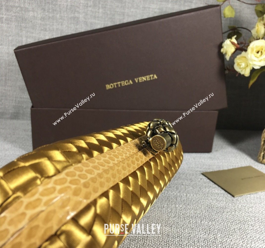 Bottega Veneta Satin Knot Long Clutch Bronze Gold 2024 BV8651 (WT-240528030)