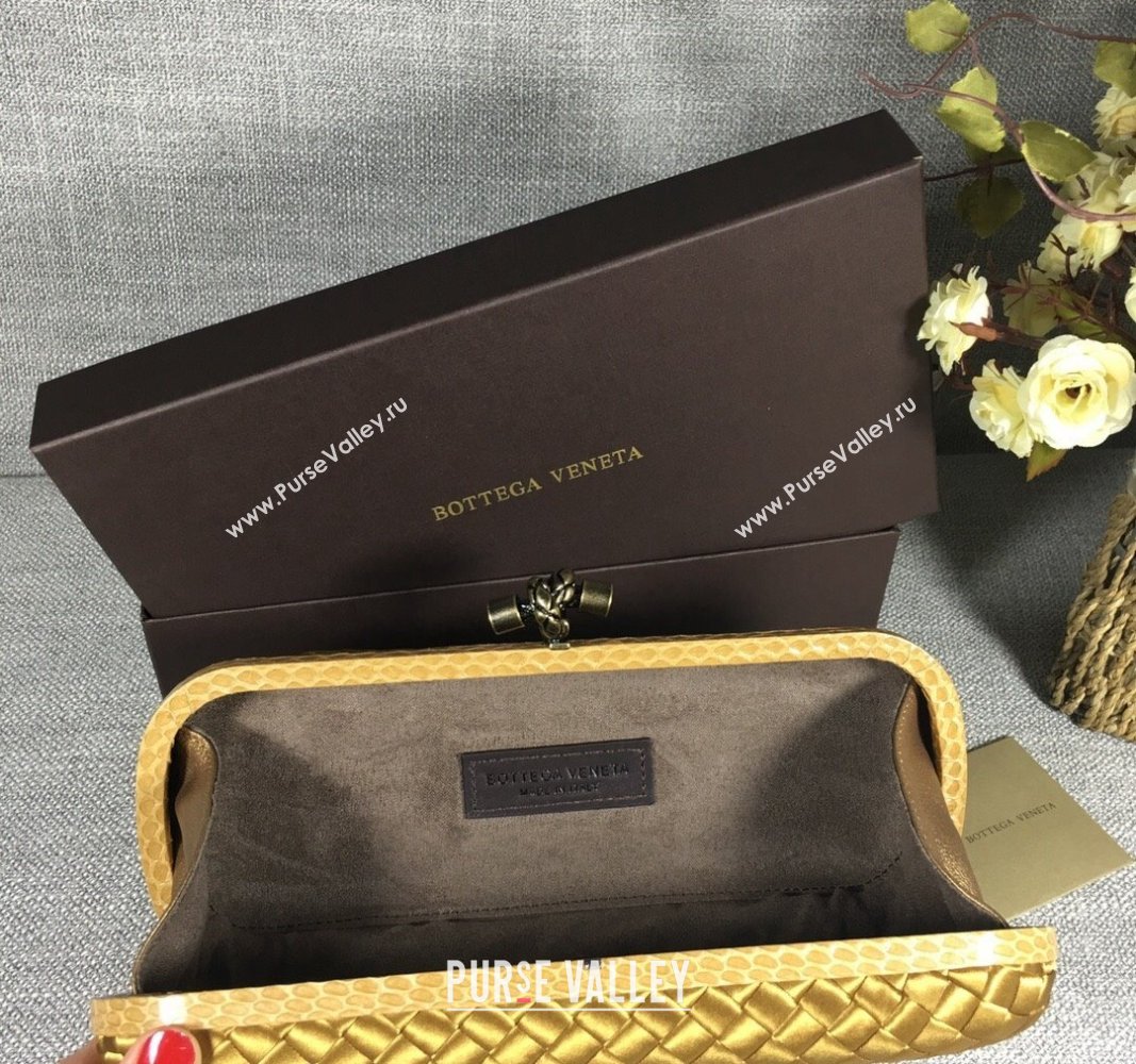 Bottega Veneta Satin Knot Long Clutch Bronze Gold 2024 BV8651 (WT-240528030)