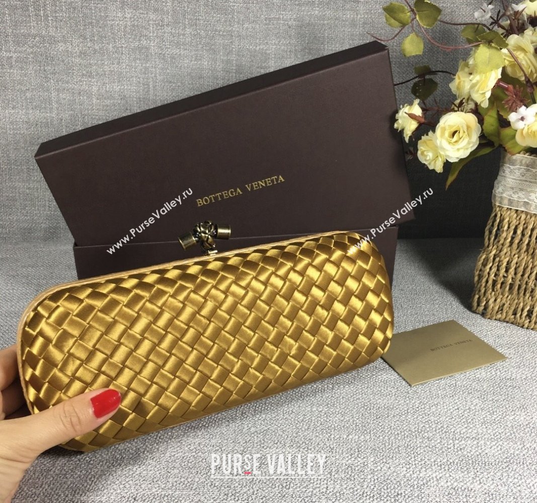 Bottega Veneta Satin Knot Long Clutch Bronze Gold 2024 BV8651 (WT-240528030)