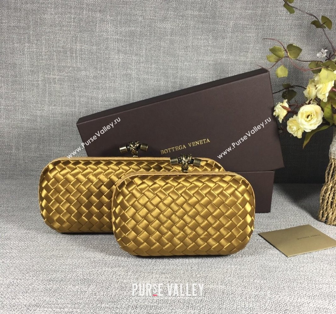 Bottega Veneta Satin Knot Long Clutch Bronze Gold 2024 BV8651 (WT-240528030)