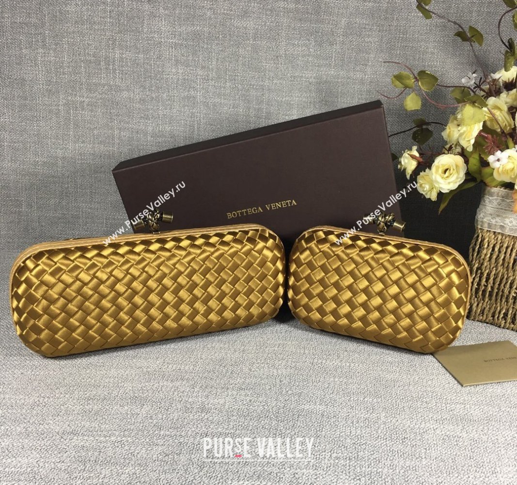 Bottega Veneta Satin Knot Long Clutch Bronze Gold 2024 BV8651 (WT-240528030)