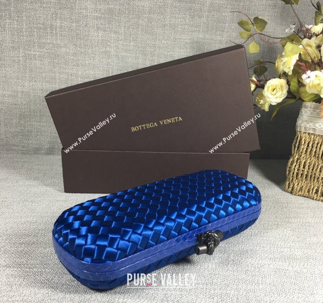 Bottega Veneta Satin Knot Long Clutch Stone Blue 2024 BV8651 (WT-240528032)