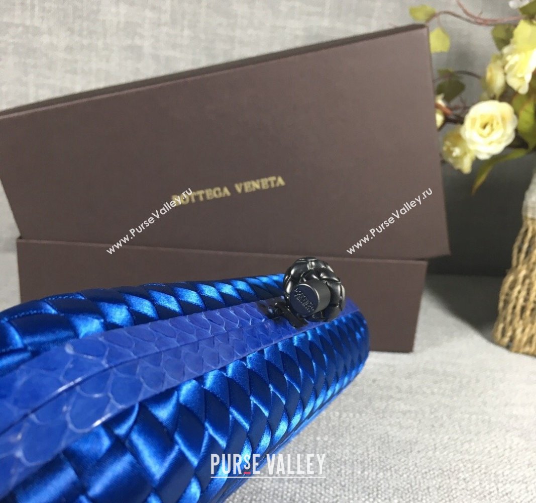 Bottega Veneta Satin Knot Long Clutch Stone Blue 2024 BV8651 (WT-240528032)