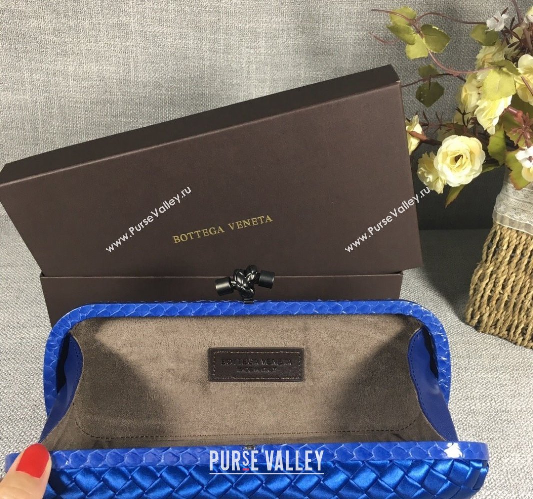 Bottega Veneta Satin Knot Long Clutch Stone Blue 2024 BV8651 (WT-240528032)