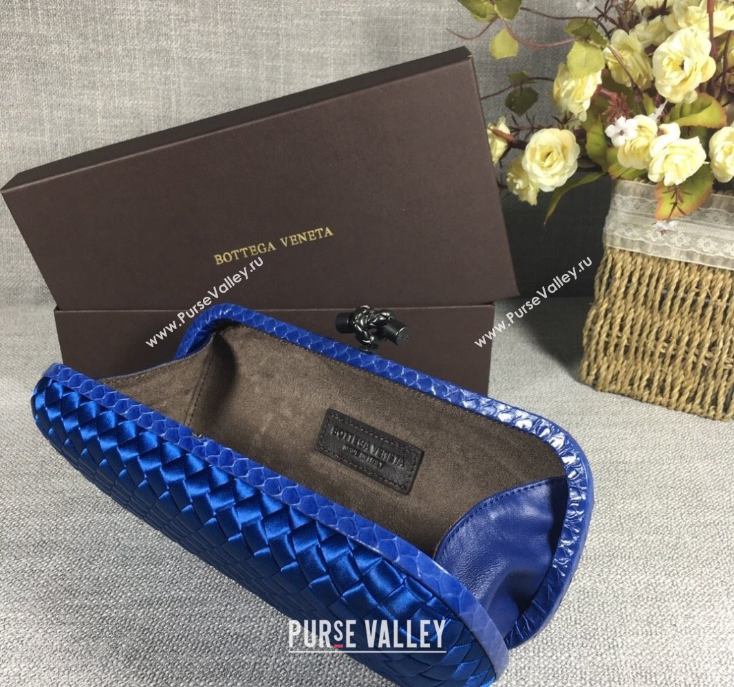 Bottega Veneta Satin Knot Long Clutch Stone Blue 2024 BV8651 (WT-240528032)