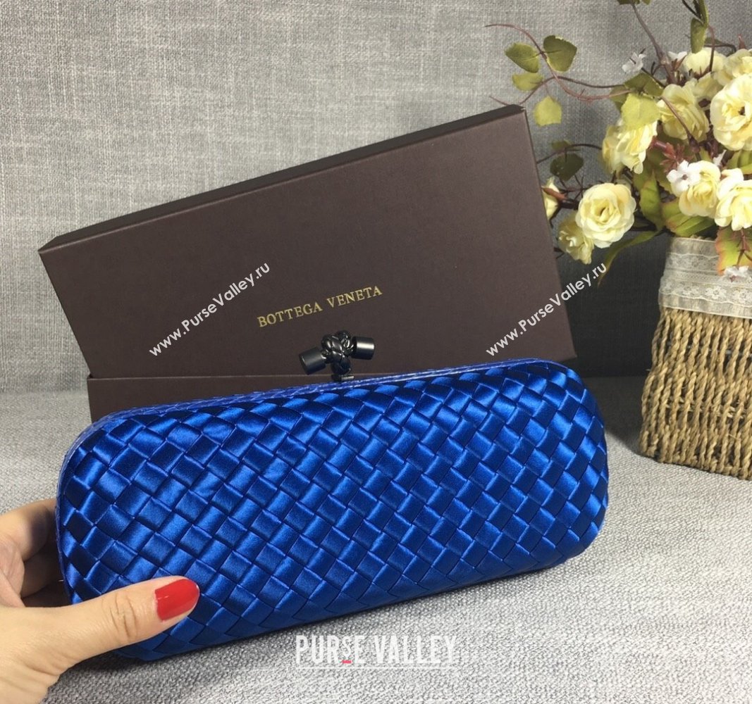 Bottega Veneta Satin Knot Long Clutch Stone Blue 2024 BV8651 (WT-240528032)