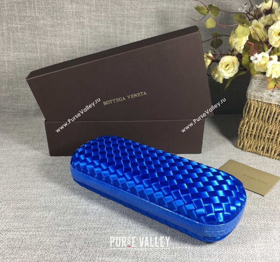 Bottega Veneta Satin Knot Long Clutch Shiny Blue 2024 BV8651 (WT-240528034)