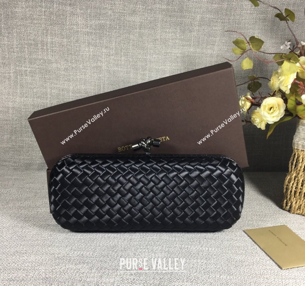 Bottega Veneta Satin Knot Long Clutch Black 2024 BV8651 (WT-240528041)