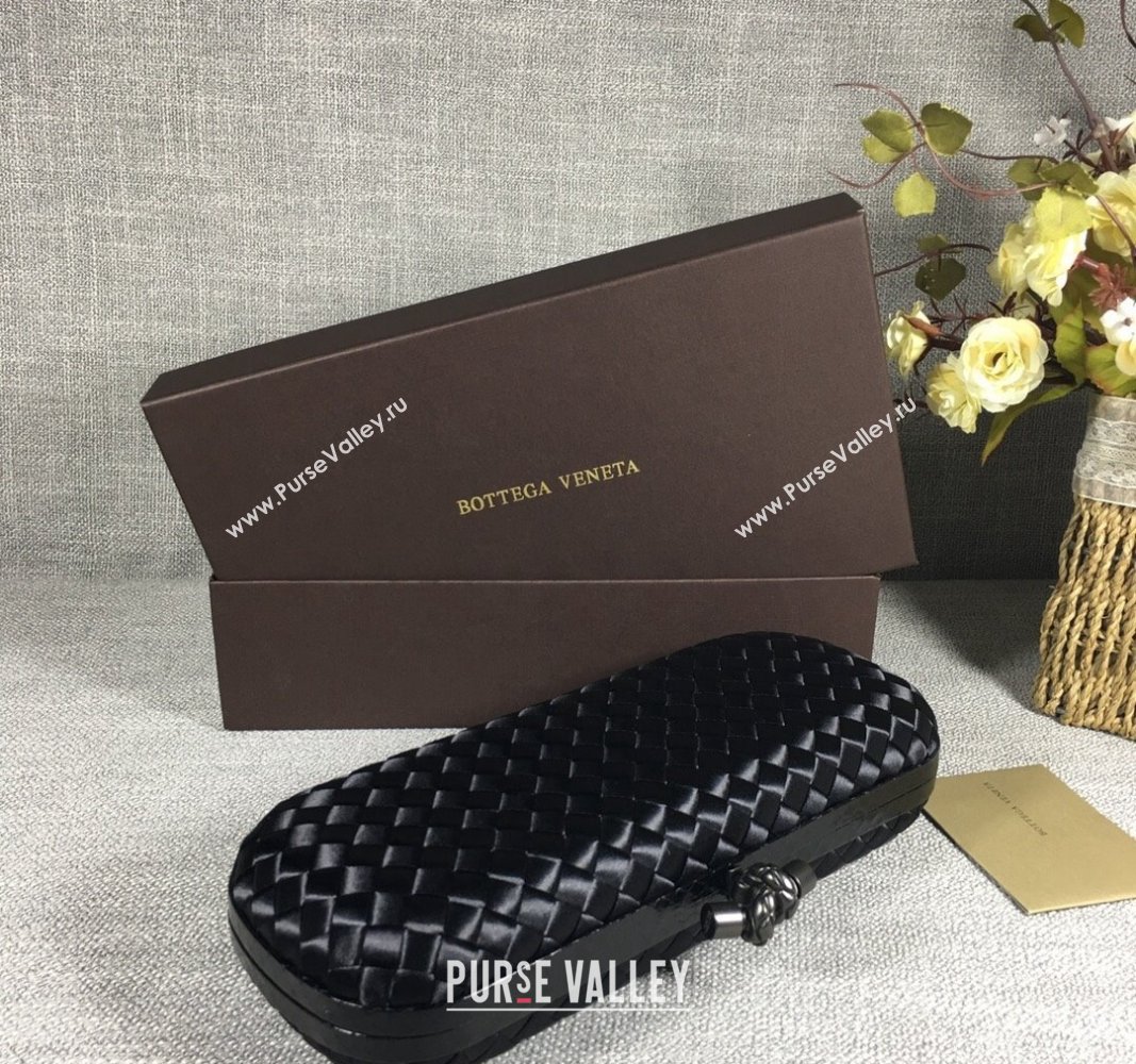 Bottega Veneta Satin Knot Long Clutch Black 2024 BV8651 (WT-240528041)