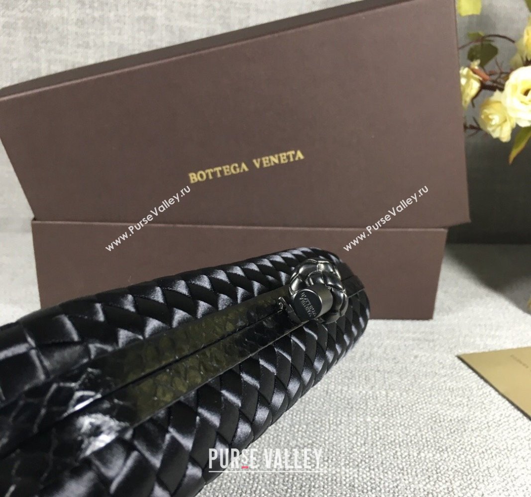 Bottega Veneta Satin Knot Long Clutch Black 2024 BV8651 (WT-240528041)