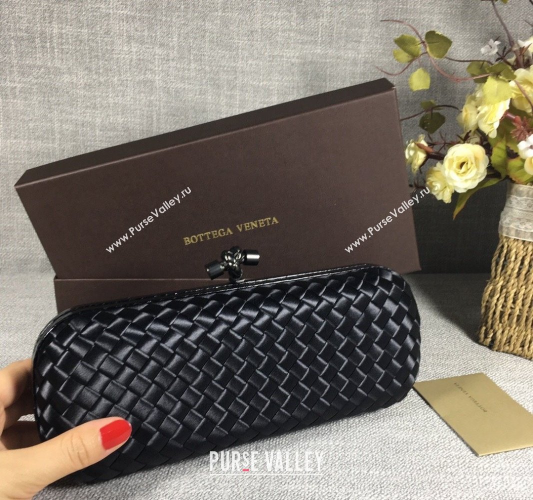 Bottega Veneta Satin Knot Long Clutch Black 2024 BV8651 (WT-240528041)