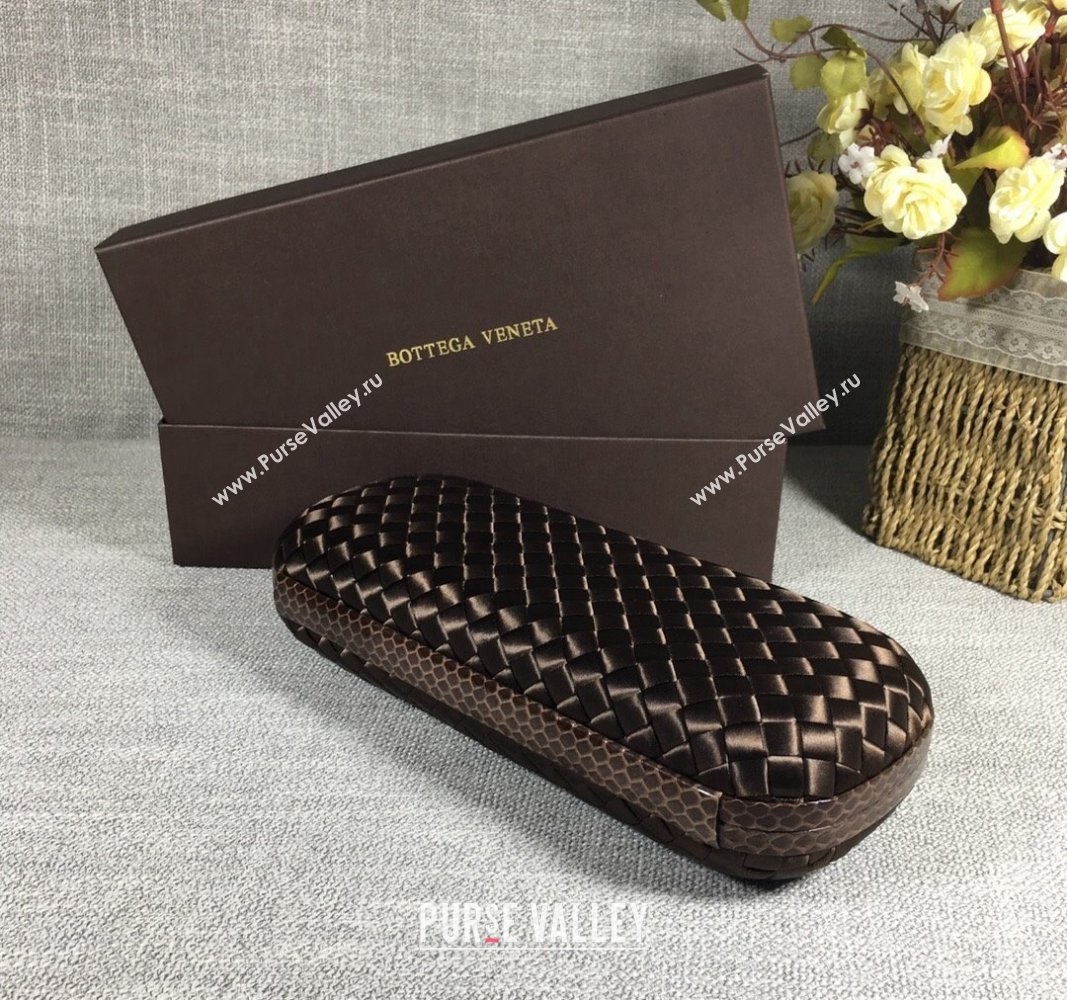 Bottega Veneta Satin Knot Long Clutch Dark Coffee 2024 BV8651 (WT-240528045)