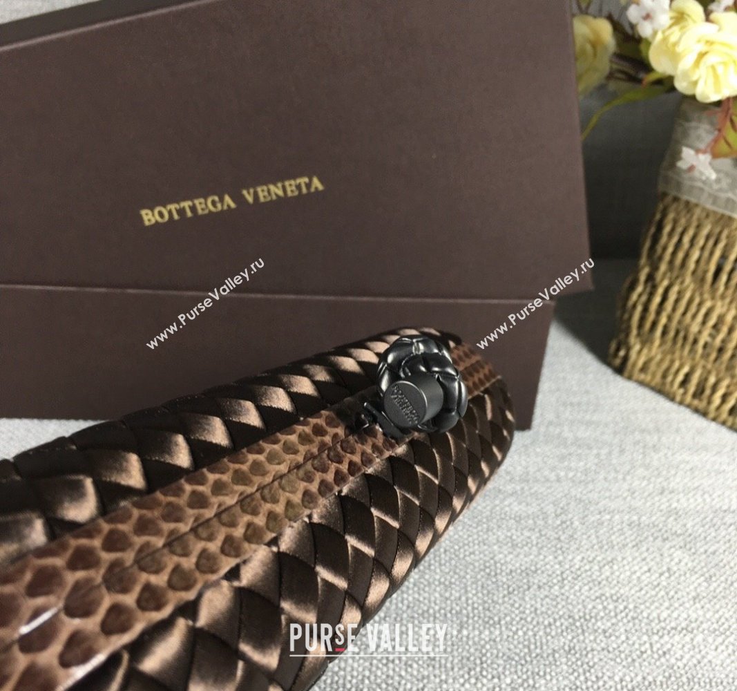 Bottega Veneta Satin Knot Long Clutch Dark Coffee 2024 BV8651 (WT-240528045)