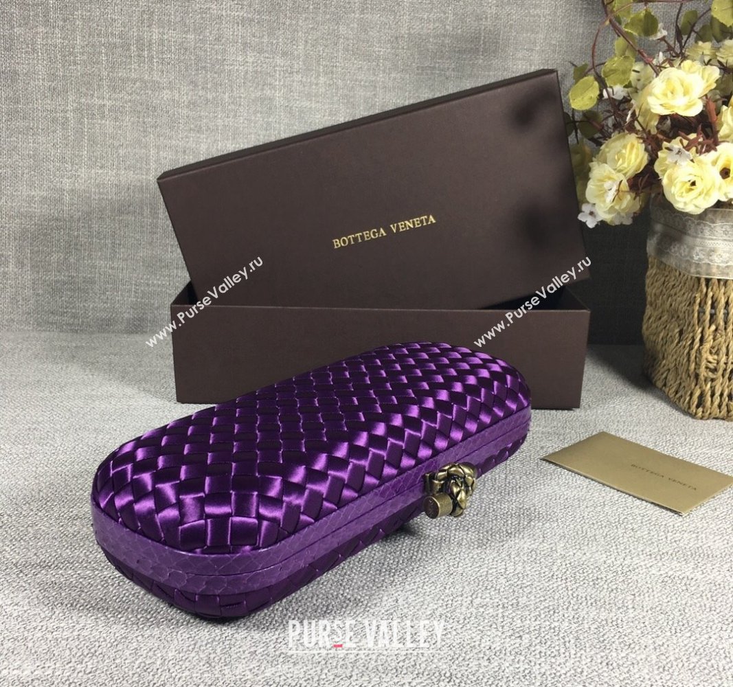 Bottega Veneta Satin Knot Long Clutch Dark Purple 2024 BV8651 (WT-240528046)