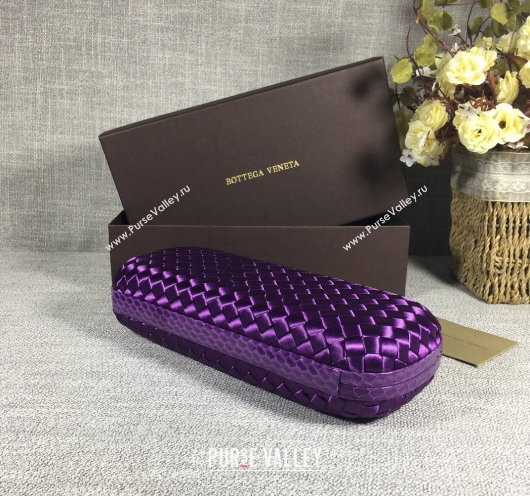 Bottega Veneta Satin Knot Long Clutch Dark Purple 2024 BV8651 (WT-240528046)