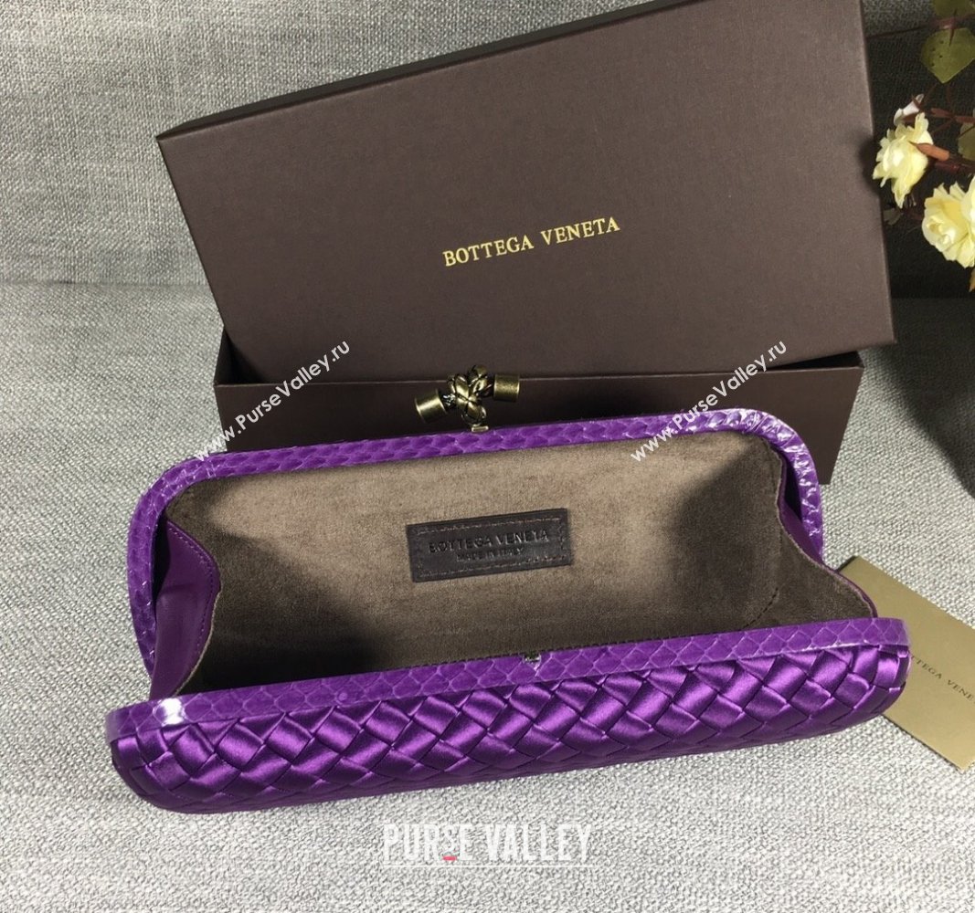 Bottega Veneta Satin Knot Long Clutch Dark Purple 2024 BV8651 (WT-240528046)