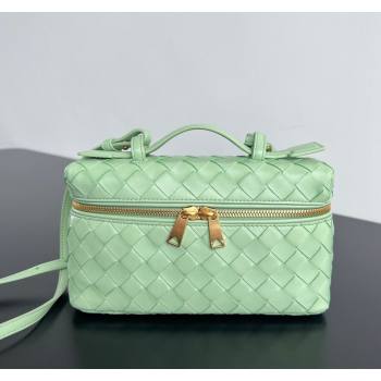 Bottega Veneta Bang Bang Vanity Case in Intrecciato Leather Fresh mint Green 2024 789109 (WT-240528048)