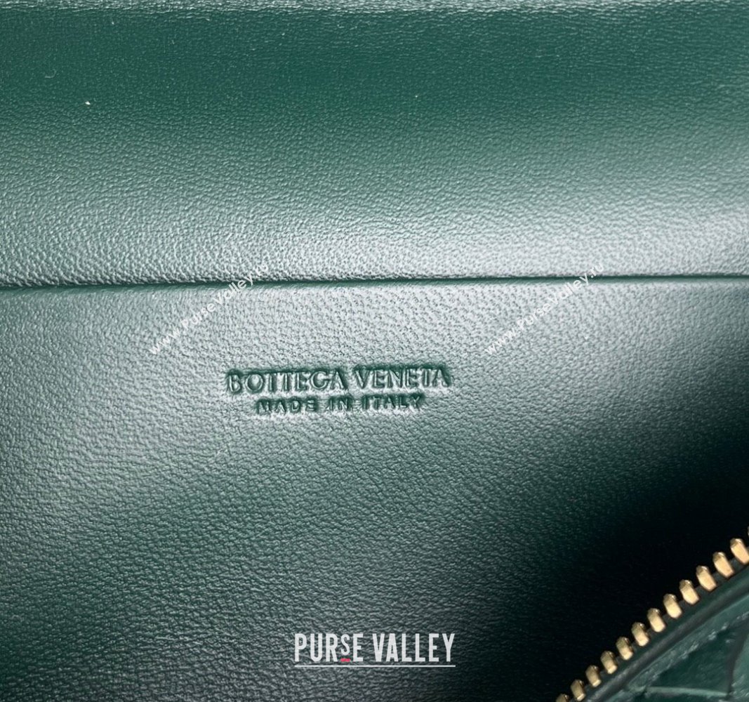 Bottega Veneta Bang Bang Vanity Case in Intrecciato Leather Dark Green 2024 789109 (WT-240528049)