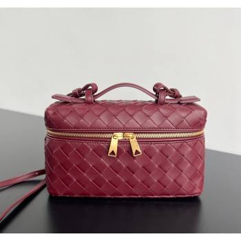 Bottega Veneta Bang Bang Vanity Case in Intrecciato Leather Cherry Red 2024 789109 (WT-240528050)