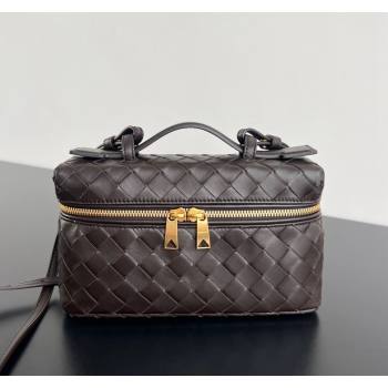 Bottega Veneta Bang Bang Vanity Case in Intrecciato Leather Fondant Brown 2024 789109 (WT-240528052)