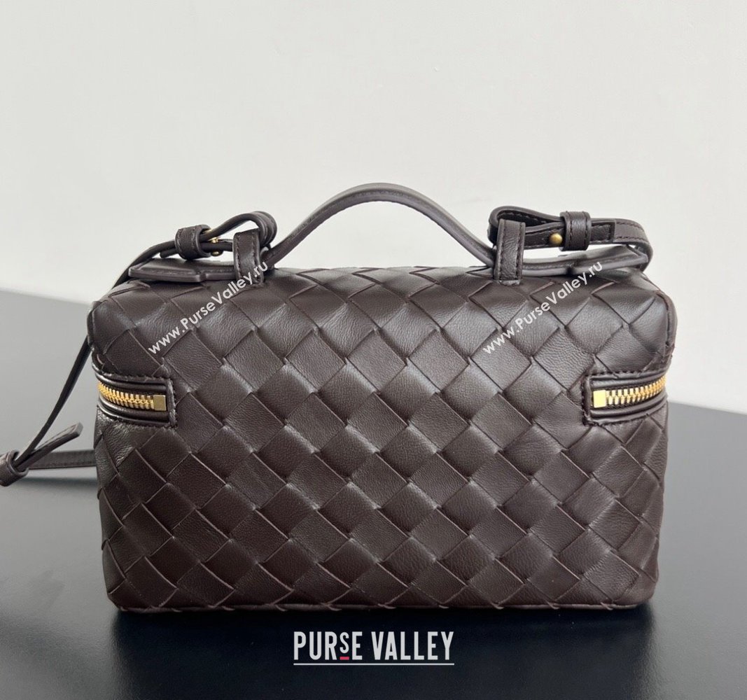 Bottega Veneta Bang Bang Vanity Case in Intrecciato Leather Fondant Brown 2024 789109 (WT-240528052)