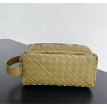 Bottega Veneta Mens Intrecciato Leather Travel Pouch Pale Green 2024 729295 (WT-240528058)