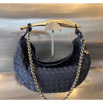 Bottega Veneta Sardine Top handle Bag With Chain Intrecciato Leather 776768 Space Blue 2024 (WT-240528062)
