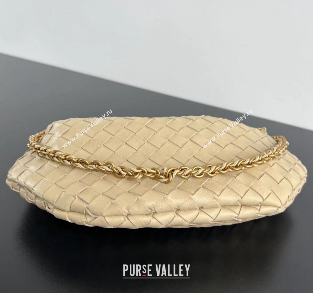 Bottega Veneta Sardine Top handle Bag With Chain Intrecciato Leather 776768 Porridge Beige 2024 (WT-240528063)