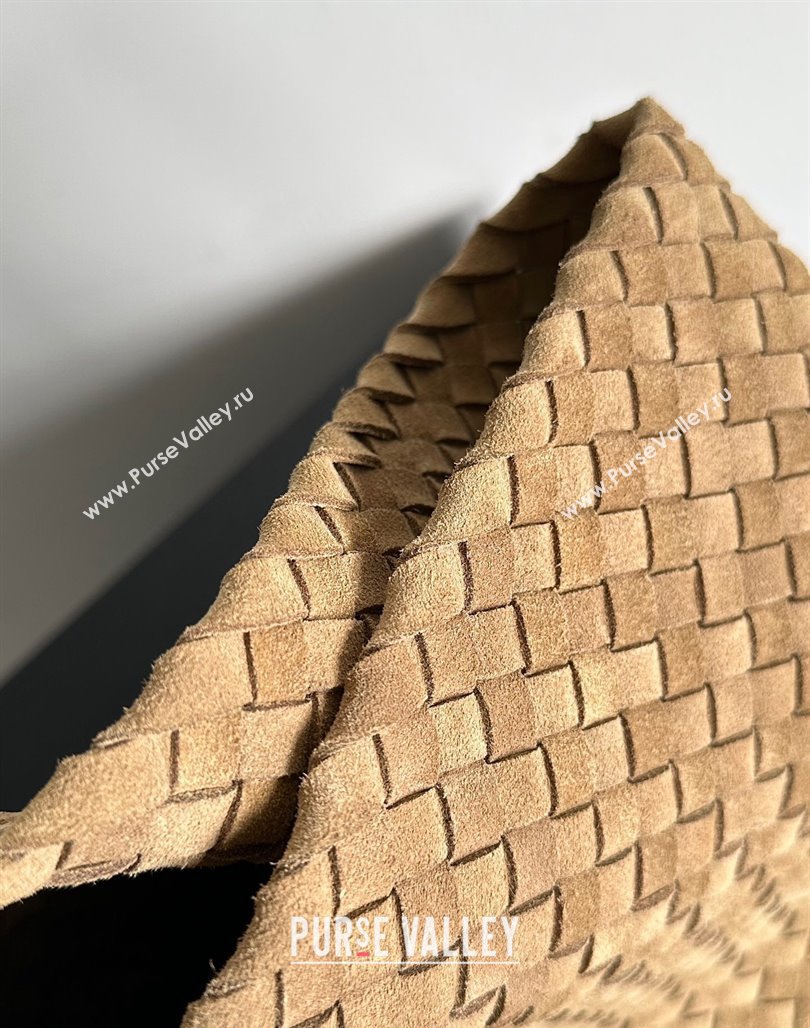 Bottega Veneta Large Cabat Tote Bag in Intreccio Suede Light Brown 2024 608811 (XY-240528073)