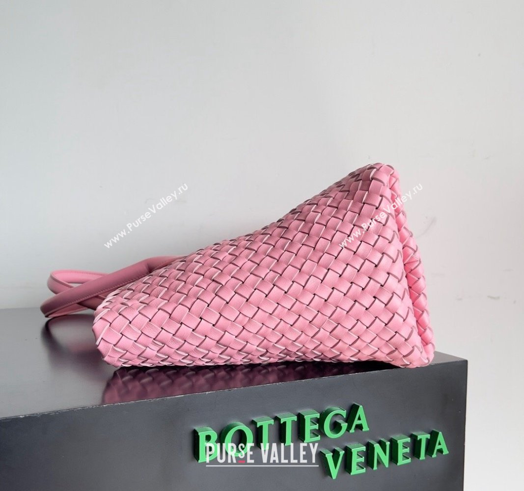 Bottega Veneta Large Cabat Tote Bag in Intreccio Leather Pink 2 2024 608811 (XY-240528075)