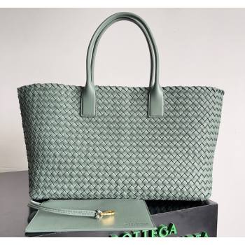 Bottega Veneta Large Cabat Tote Bag in Intreccio Leather Rock Grey 2024 608811 (XY-240528076)