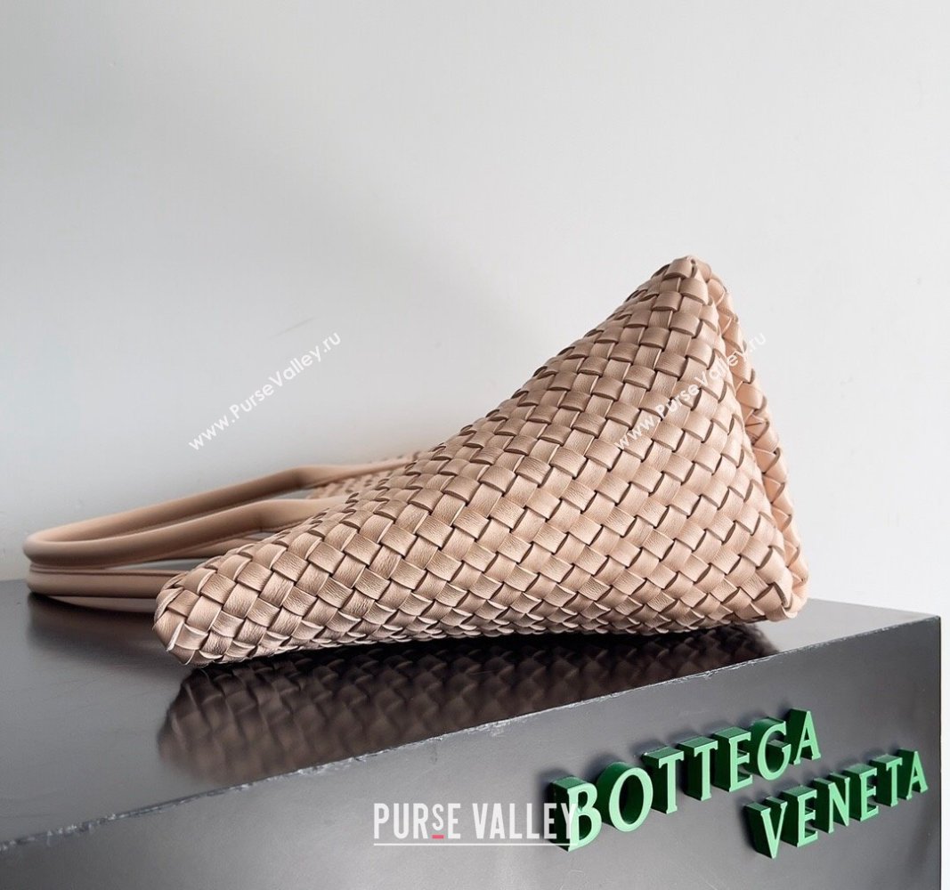 Bottega Veneta Large Cabat Tote Bag in Intreccio Leather Nude Pink 2024 608811 (XY-240528078)