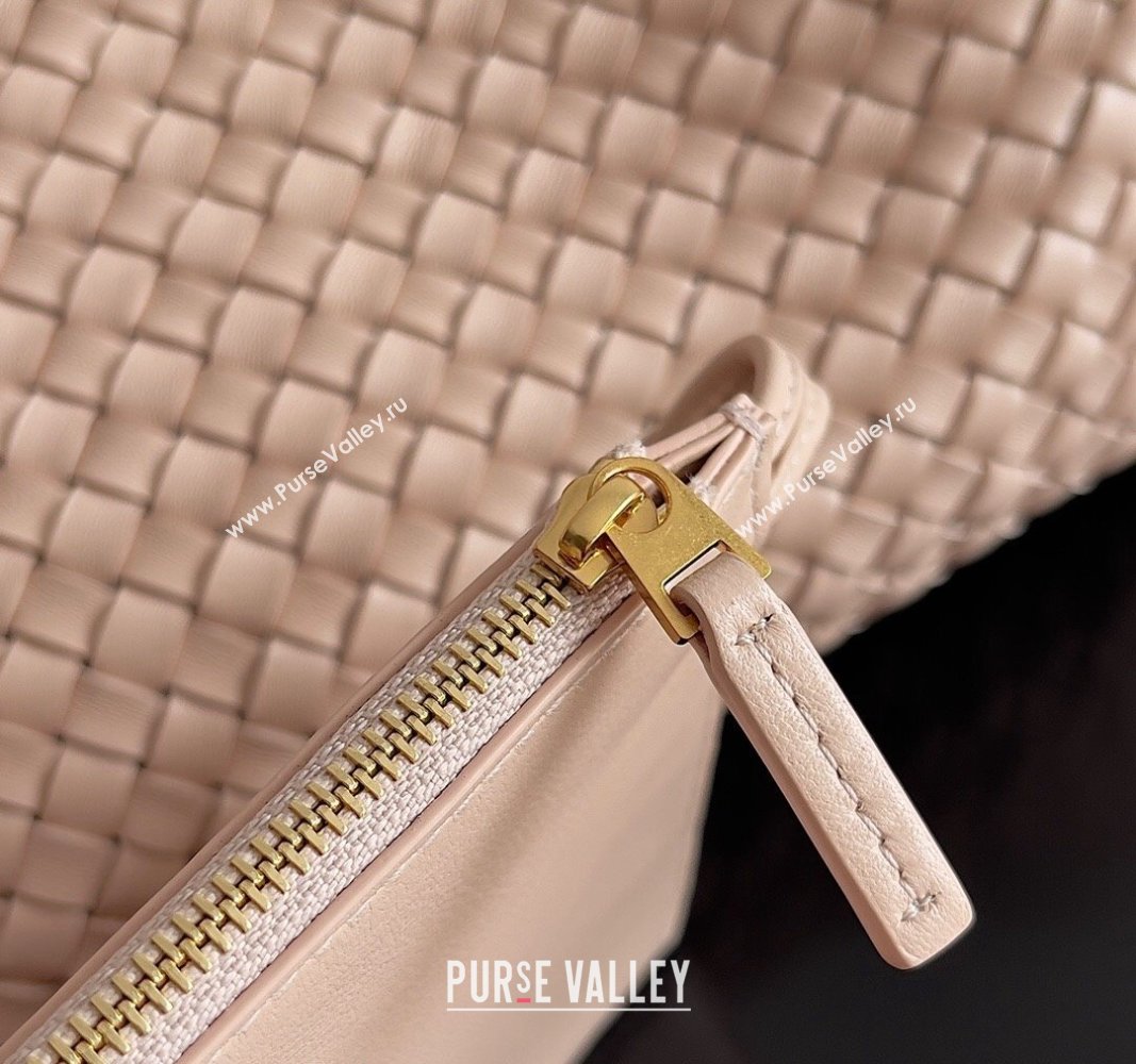 Bottega Veneta Large Cabat Tote Bag in Intreccio Leather Nude Pink 2024 608811 (XY-240528078)