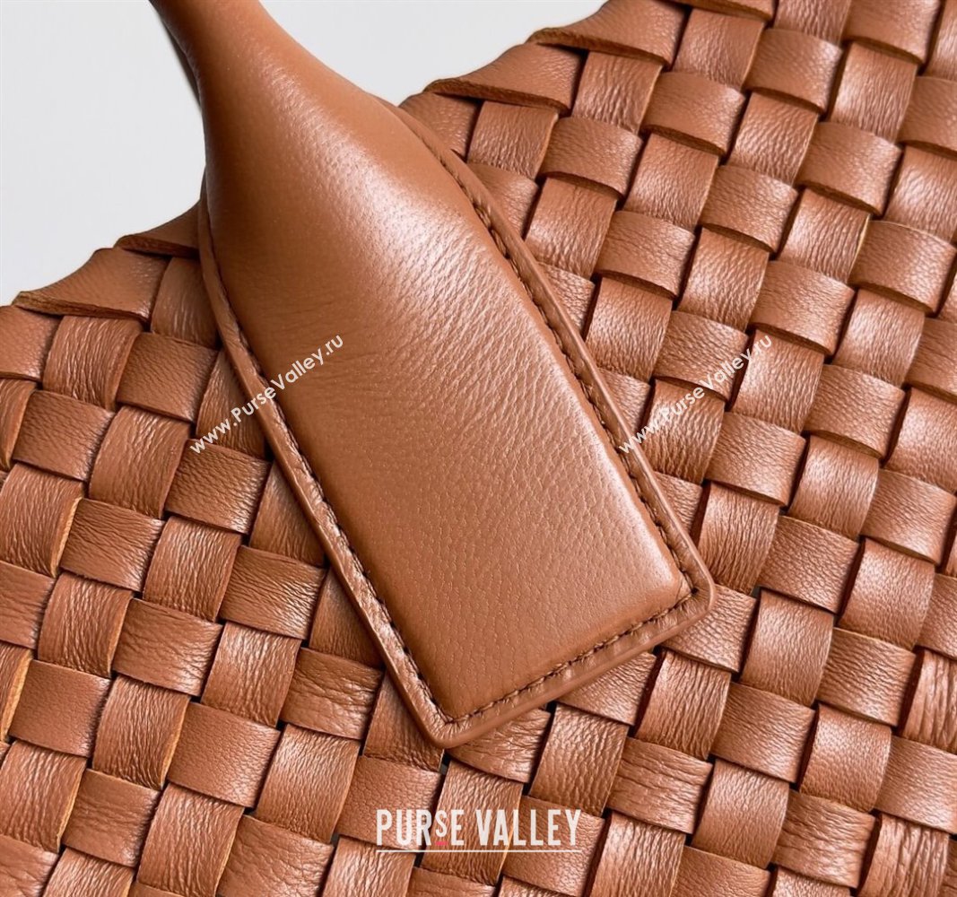 Bottega Veneta Large Cabat Tote Bag in Intreccio Leather Wood Brown 2024 608811 (XY-240528082)